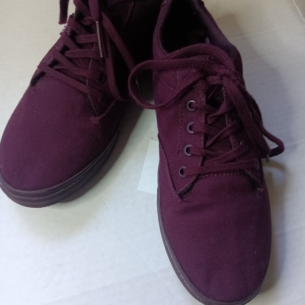 Vans Womens Monochrome Wine Canvas Lace-Up Sneakers Size 7.5 - Picture 4 of 9